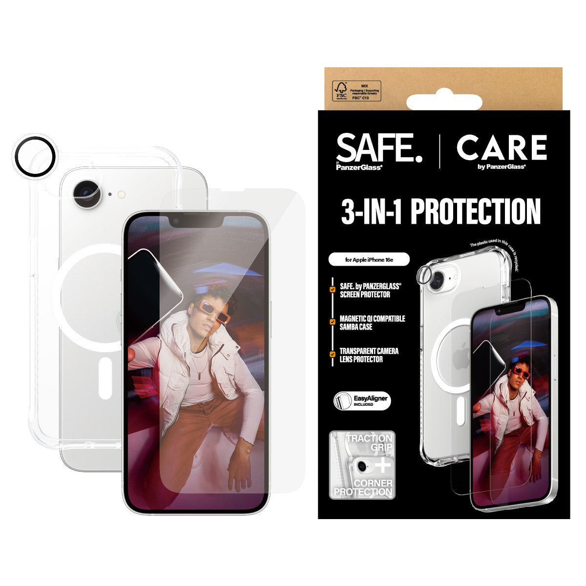 CARE by PanzerGlass® Fashion 3-in-1 Set iPhone 16e